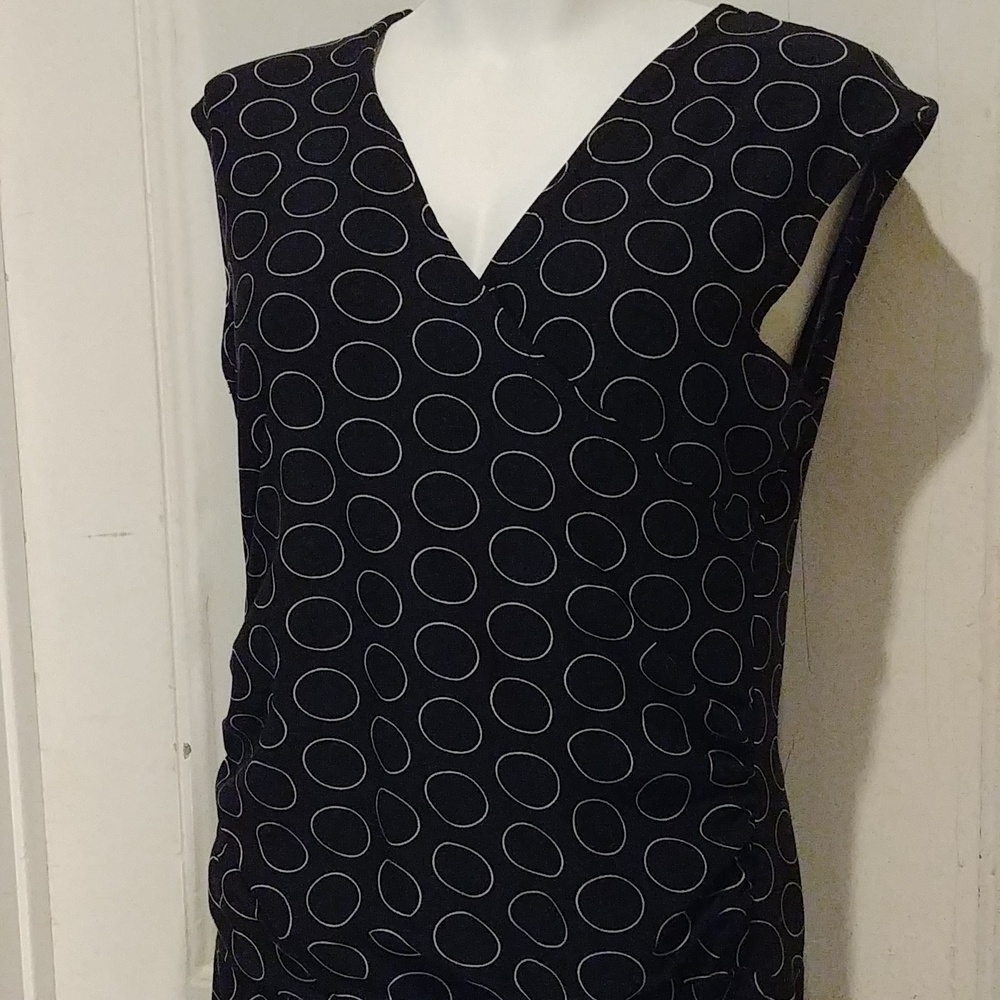 Vamp Black and White Knee Length Stretchy Pull On Style Dress